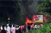 Miraculous escape for driver as car goes up in flames